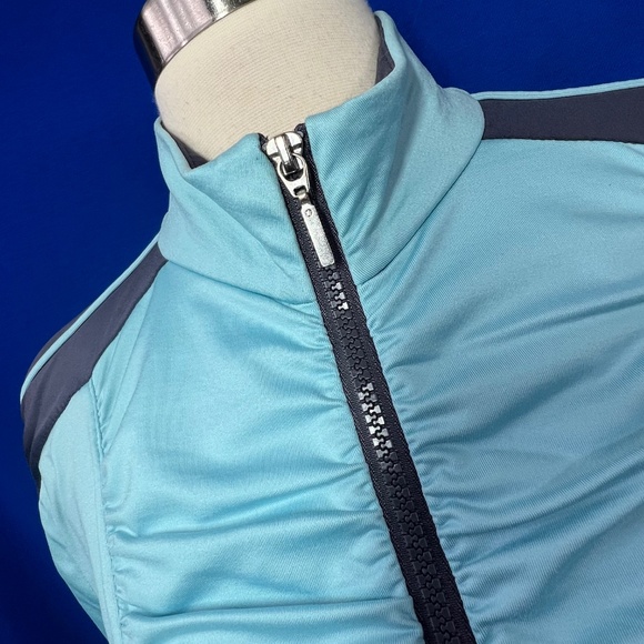 |•BOSTON PROPER•| Blue & Grey Athletic Activewear Jacket Size Medium - Picture 5 of 10